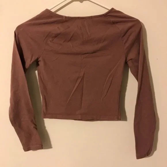 ✨ Charlotte Russe Crop Top Zipper Mauve Pink - Picture 2 of 2